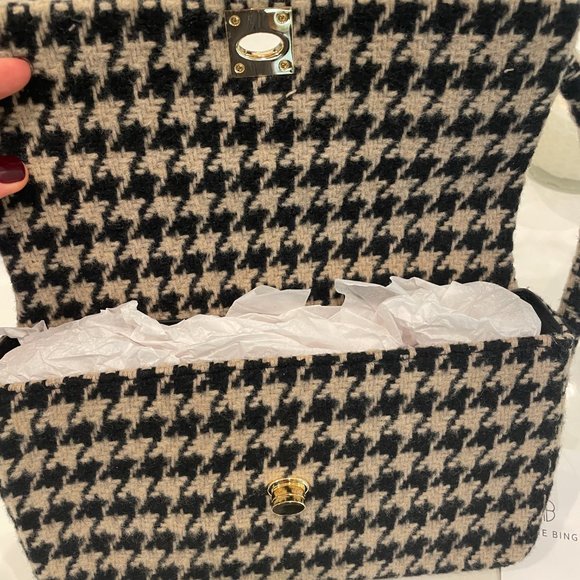 Anine Bing  Nico Houndstooth Shoulder Purse - Picture 4 of 5